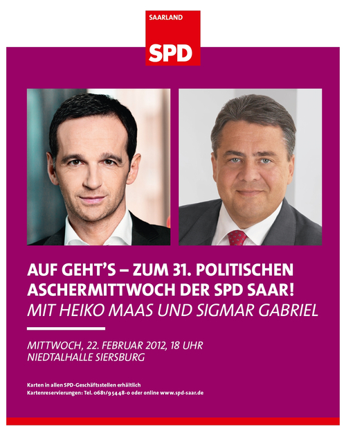 Aschermittwoch 2012 Politischer Aschermittwoch 2012 mit Heiko Maas und Sigmar Gabriel